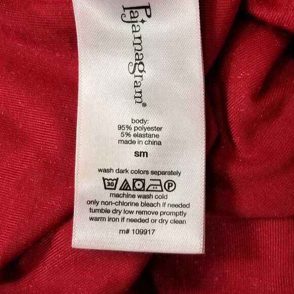 PAJAMAGRAM 2 Piece Velvet Spaghetti Strap Tank Top and Pants Red Small ~ 4502 - Picture 10 of 10